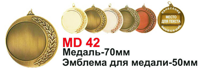 Медаль золотая с гравировкой или встакой